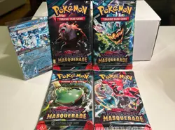 Twilight Masquerade, 4 Booster Pack Lot, Sealed, Pokemon TCG, +Ogerpon (Stamped) - Image 1