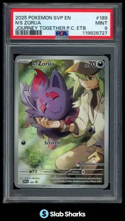 2025 POKEMON BLACK STAR PROMOS - SVP EN #189 N'S ZORUA POKEMON CENTER ETB PSA 9 - Image 1