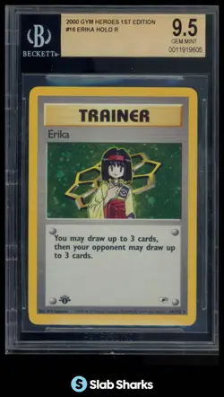 2000 POKEMON GYM HEROES 1ST EDITION #16/132 ERIKA HOLO BGS 9.5 - Image 1