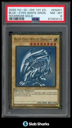 2020 YU-GI-OH! MAXIMUM GOLD #MAGO-EN001 BLUE-EYES WHITE DRAGON PSA 8 - Image 1