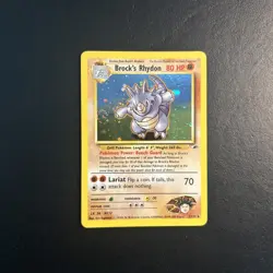 Brock's Rhydon 2/132 Gym Heroes Pokemon Card Holo Rare Swirl Lightly Played LP - Image 1