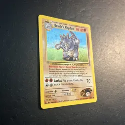 Brock's Rhydon 2/132 Gym Heroes Pokemon Card Holo Rare Swirl Lightly Played LP - Image 2