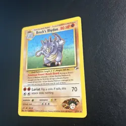 Brock's Rhydon 2/132 Gym Heroes Pokemon Card Holo Rare Swirl Lightly Played LP - Image 4