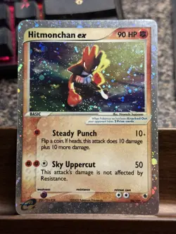Pokemon TCG Hitmonchan EX Ruby and Sapphire Holo Ultra Rare Card 98/109 DAMAGEDU - Image 1