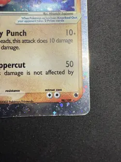 Pokemon TCG Hitmonchan EX Ruby and Sapphire Holo Ultra Rare Card 98/109 DAMAGEDU - Image 5