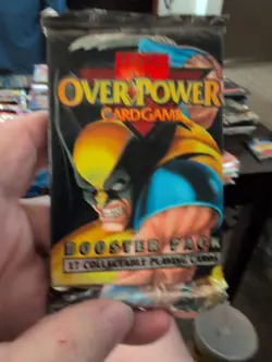 1-Marvel OverPower Card Game 1995 Sealed Booster Pack X-Men Wolverine - Image 1