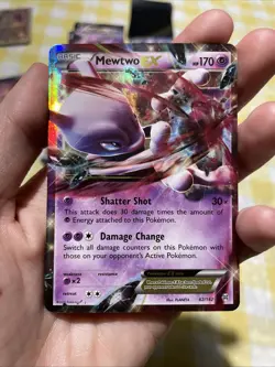 Pokemon Mewtwo EX Ultra Rare Holo TCG Card 62/162 XY Breakthrough - Image 2