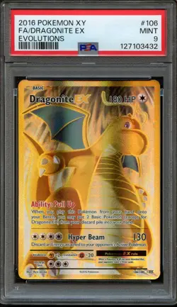 Dragonite EX 106/108 Evolutions Full Art PSA 9 Mint Pokemon Card - Image 1