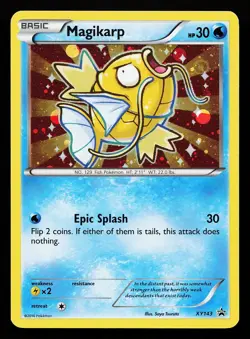 Magikarp XY143 Holo Black Star Promo Pokemon Card small dent - Image 1
