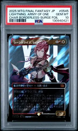 2025 MTG JAPANESE FINAL FANTASY SURGE FOIL #0545 LIGHTNING, ARMY OF ONE PSA 10 - Image 1