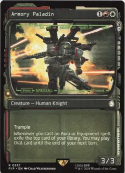 Armory Paladin (Showcase) R Universes Beyond: Fallout 337 - LP MTG - Image 1