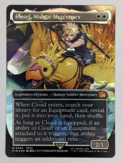 (Foil) Cloud, Midgar Mercenary (Borderless) (Chocobo Track Foil) (564) FINAL FAN - Image 1