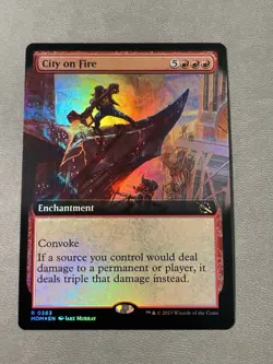 MTG City on Fire extended art FOIL March of the Machines NM - Image 1