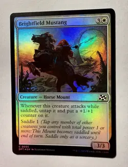 MTG Magic the Gathering Brightfield Mustang (5/579) Aetherdrift LP FOIL - Image 1