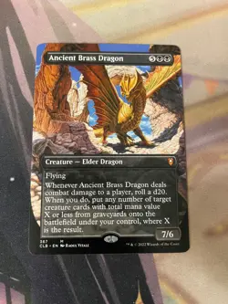 MTG - ANCIENT BRASS DRAGON - MYTHIC - BORDERLESS - NM - CLB - Image 1