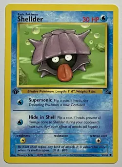 Shellder 54/62 (LP) 1st Edition Common Fossil Set 1996 WOTC Pokemon Card - Image 1