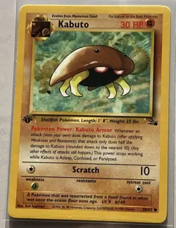 KING! TRY AND CLEAR ME OUT. Kabuto 50/62 Fossil First Edition Pokemon Card - 4 - Image 2