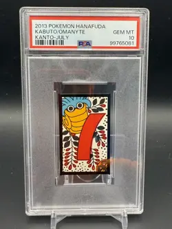 2013 POKEMON HANAFUDA KANTO JULY KABUTO/OMANYTE PSA 10 - Image 1