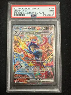 2024 POKEMON TWM EN-TWILIGHT MASQUERADE #214 GRENINJA EX PSA 9 - Image 1