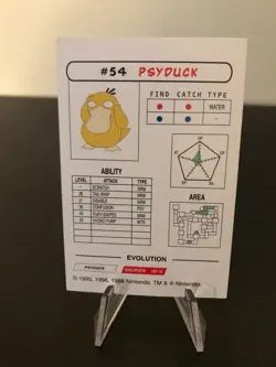 Pokemon Psyduck #54 White Paper Card Collectibles Nintendo 1998 - Image 2