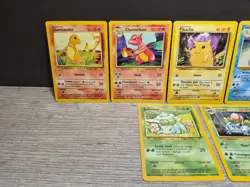 Pokemon Base Set Kanto Starters 7-Card Lot Pikachu & Evolutions Vintage LP - Image 2