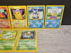 Pokemon Base Set Kanto Starters 7-Card Lot Pikachu & Evolutions Vintage LP - Image 3
