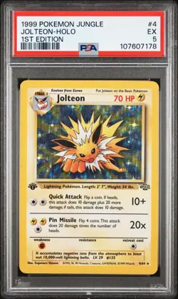 Jolteon - 4/64 - 1999 Holo Rare 1st Edition Jungle Pokemon Card PSA 5 - Image 1