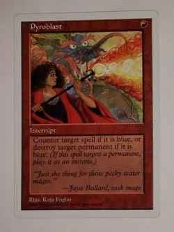 Pyroblast Interrupt Regular Magic The Gathering Card MTG TCG CCG 1997 - Image 1