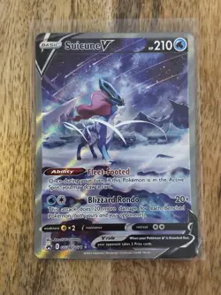 Suicune V GG38/GG70 Crown Zenith Pokemon Card Illustration Galarian Gallery Holo - Image 1