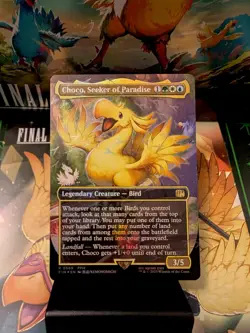MTG Choco, Seeker of Paradise & Plains (Borderless) Chocobo Track Foil NM - Image 2