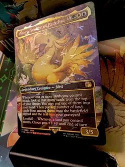 MTG Choco, Seeker of Paradise & Plains (Borderless) Chocobo Track Foil NM - Image 3