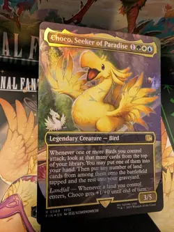 MTG Choco, Seeker of Paradise & Plains (Borderless) Chocobo Track Foil NM - Image 4