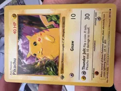 1st Edition Pikachu (Red Cheeks) Shadowless 58/102 1999 Pokemon Base Set - Image 2