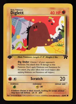 1st Edition Diglett 52/82 Team Rocket Pokemon TCG NM - Image 1