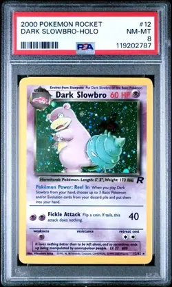 2000 Team Rocket Dark Slowbro #12 Holo PSA 8 - Image 1