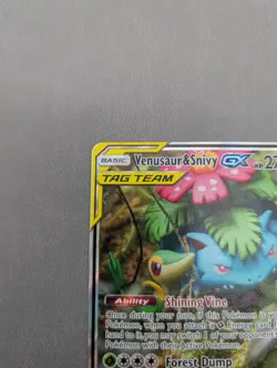 Pokemon TCG - Venusaur & Snivy GX SM229 Ultra Rare Sun & Moon Promo Tag Team NM - Image 2