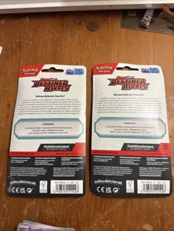 Pokemon TCG Destined Rivals Coin Booster Blister Pack Eevee Zarude Set Lot Of 2 - Image 2