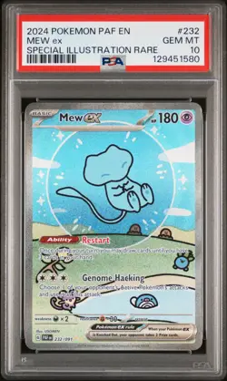 2024 POKEMON PAF EN-PALDEAN FATES SPECIAL ILLUSTRATION RARE #232 MEW EX PSA 10 - Image 1