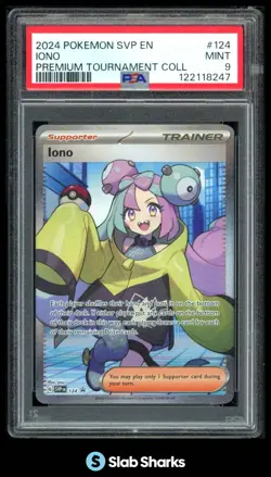 2024 POKEMON SV BLACK STAR PROMOS - SVP EN #124 IONO PREMIUM TOURNAMENT PSA 9 - Image 1