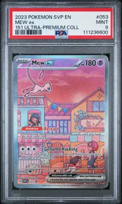 2023 POKEMON SVP EN-SV BLACK STAR PROMO 151 ULTRA-PREM COLL #053 MEW EX PSA 9 - Image 1