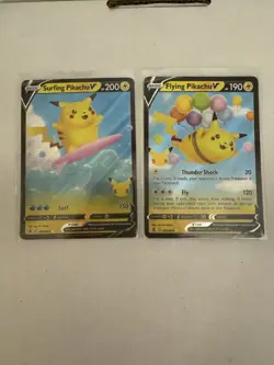 Pokemon: Surfing Pikachu V 008/025 & Flying Pikachu V 006/025 Celebrations NM/M - Image 1