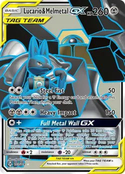 Lucario & Melmetal GX (Full Art) 203/214 Sm-Unbroken Bonds Holo for sale online - Image 3