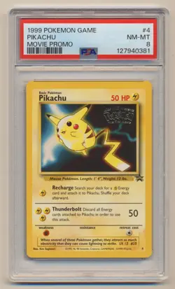 PSA 8 Pokemon 1999 Movie Black Star Promo Stamped Pikachu #4 NM/MINT Condition!! - Image 1
