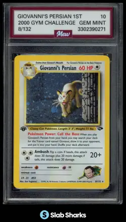 2000 POKEMON GYM CHALLENGE 1ST EDITION #8/132 GIOVANNI'S PERSIAN HOLO RARE - Image 1