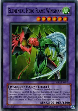 Yugioh Elemental HERO Flame Wingman DP1-EN010 Super Rare NM - Image 1