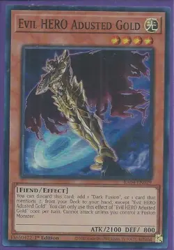 Yugioh Evil HERO Adusted Gold Super Rare RA04 - Image 1