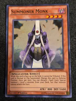 Yugioh Summoner Monk FUEN-EN039 Super Rare 1st Ed VLP - Image 1