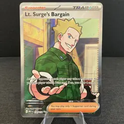 Lt. Surge's Bargain 170/132 Mega Evolution Full Art Ultra Rare Holo Pokemon Card - Image 1