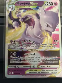 Pokemon Go Mewtwo VSTAR Holo Ultra Rare TCG Card 031/078 NM Condition - Image 1