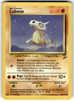 CUBONE - 70/130 - Base Set 2 - Pokemon Card - NM - Image 1